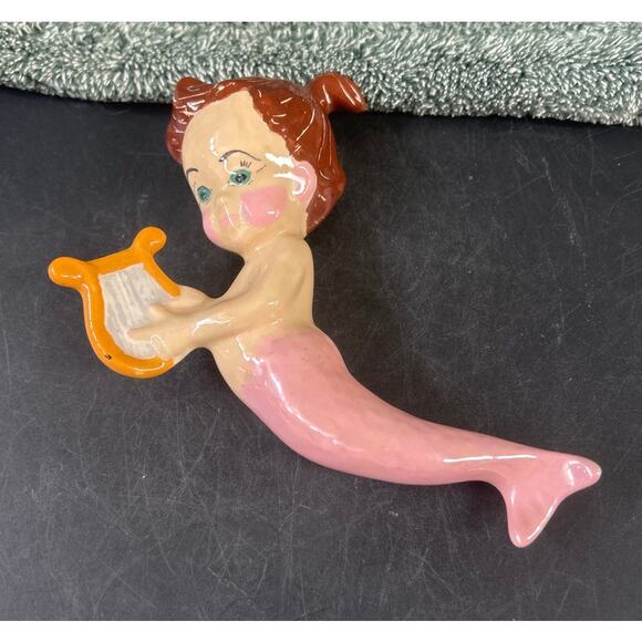 MCM Ceramic Mermaid Wall Hanging c1968 - Picture 4 of 10
